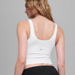 ALO Yoga Softsculpt Precision Tank White Medium Built-In Support